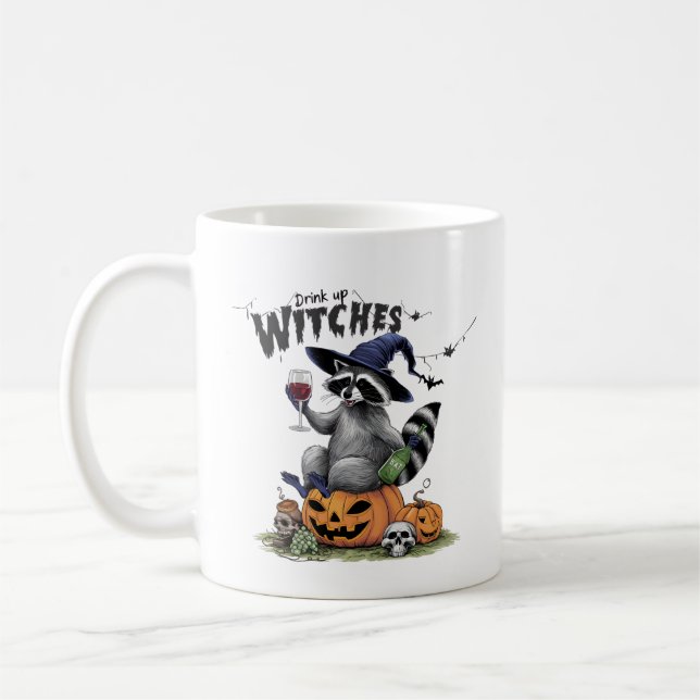 Caneca De Café Vintage Raccoon Halloween (Esquerda)