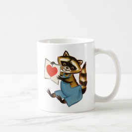 Caneca De Café Vintage Raccoon Love