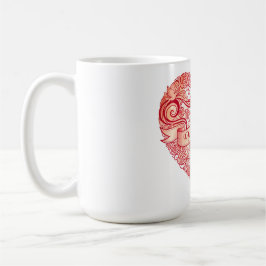 Caneca De Café Vintage Red Floral Heart Valentine's Day Classic