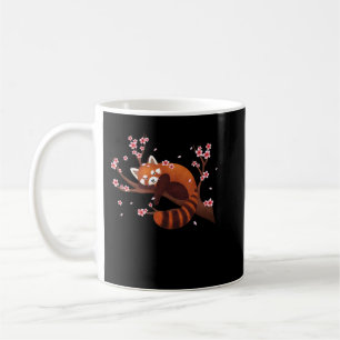 Caneca De Café Vintage Red Panda Japonês Cerejeira Flor
