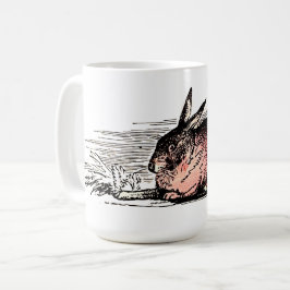 Caneca De Café Vintage Red Rabbit Drawing