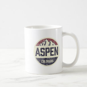 Caneca De Café Vintage Retro Aspen Colorado Mountain Circle Skiin