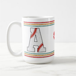 Caneca De Café Vintage Retro Baseball Letter A Design