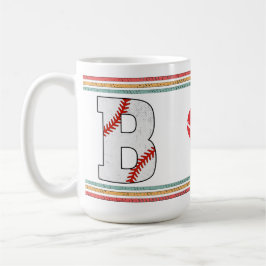 Caneca De Café Vintage Retro Baseball Letter B Artwork