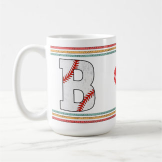 Caneca De Café Vintage Retro Baseball Letter B Artwork