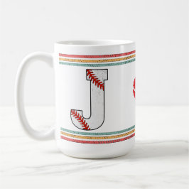 Caneca De Café Vintage Retro Baseball Letter J Varsity