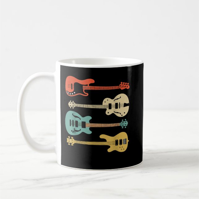 Caneca De Café Vintage Retro Bass Guitar (Esquerda)