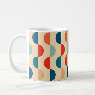 Caneca De Café Vintage Retro Geométrico Hippie Boho Funky Colorid