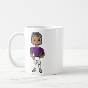 Caneca De Café vintage retro jogador de futebol preto roxo simple