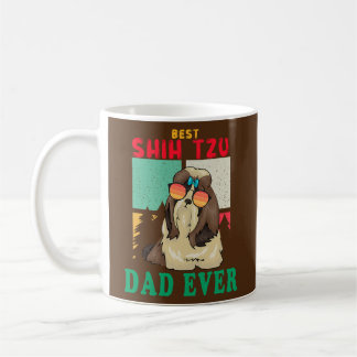 Caneca De Café Vintage Retro Melhor Pai Shih Tzu Nunca Cão