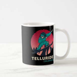 Caneca De Café Vintage Retro Snowboard Skeleton Telluride Colo