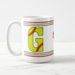 Caneca De Café Vintage Retro Softbol Letra G Atlético