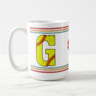 Caneca De Café Vintage Retro Softbol Letra G Atlético