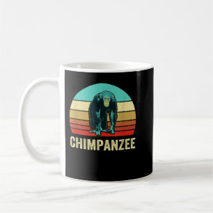 Caneca De Café Vintage Retro Style Sunset Chimpanzé