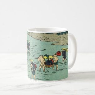 Caneca De Café Vintage River Crossing - Bloco de Madeira Japonês
