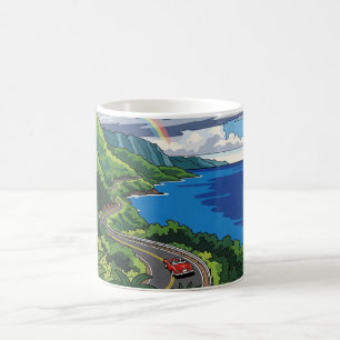 Caneca De Café Vintage Road para hana Maui Hawaii Viagem