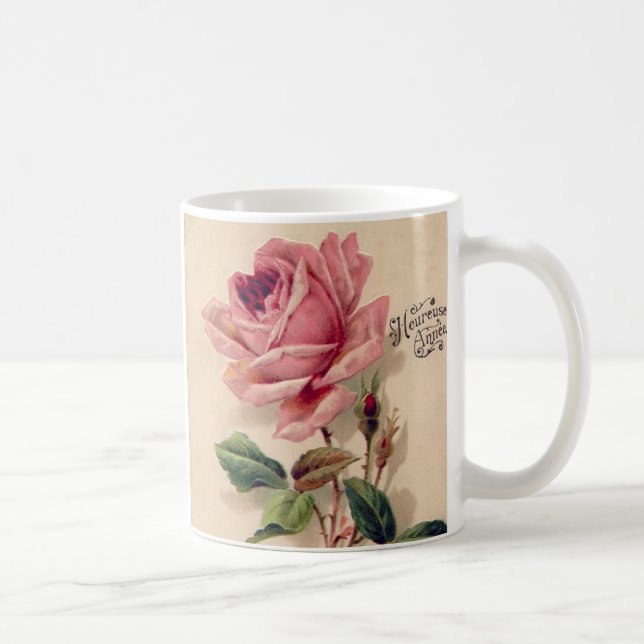 Caneca De Café Vintage Rosa Mug (Direita)