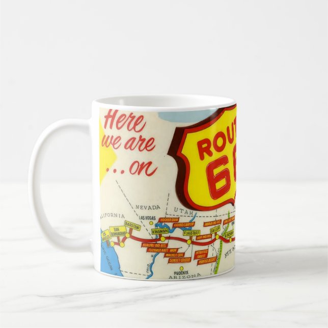 Caneca De Café Vintage Route 66 (Esquerda)