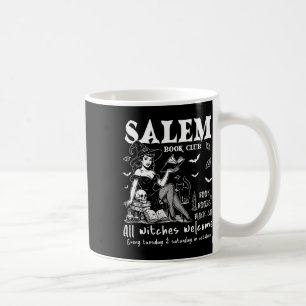 Caneca De Café Vintage Salem Witch Leading Books Halloween Spooky