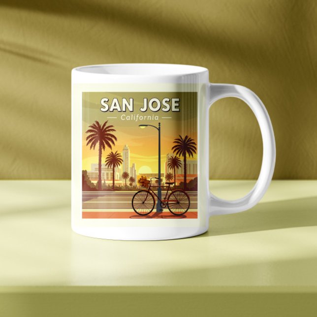 Caneca De Café Vintage San Jose California (Criador carregado)