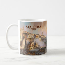 Caneca De Café Vintage Sassi di Matera Italy Travel Watercolor