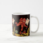 Caneca De Café Vintage Science Fiction, Astronaut Moon Landing<br><div class="desc">Vintage ilustration science fiction image apresentando astronautas futuristas pousando na lua e reivindicando para os Estados Unidos.</div>