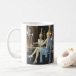 Caneca De Café Vintage Science Ficty Beauty Salon Spa Manicures<br><div class="desc">Ilustração Vintage Ciência Ficção aliens futuristas e imagem de robôs com uma bela mulher fazendo seus cabelos e unhas (manicura e pedicura) em um salão de spa e beleza do futuro. O marido dela está no monitor impacientemente olhando para o relógio. Um clássico design de quadrinhos retrô de ficção científica....</div>
