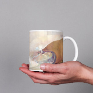 Caneca De Café Vintage Seashell Painting, Toneladas Neutras de Pa