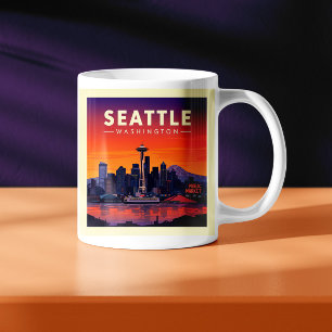 Caneca De Café Vintage Seattle Washington