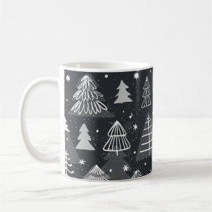 Caneca De Café Vintage sem descontinuidades com árvores de natal