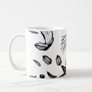 Caneca De Café Vintage sem descontinuidades com herbáceas desenha
