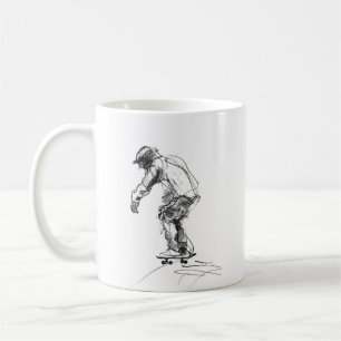 Caneca De Café Vintage Skater em Movimento