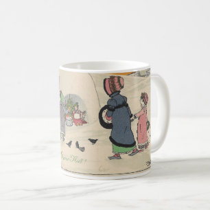 Caneca De Café Vintage Snow Girls Christmas Mug