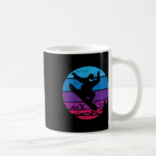 Caneca De Café Vintage Snowboard Silhouboard I Retro