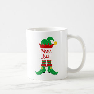 Caneca De Café Vintage Snowy Whimsical Christmas Mama Elf
