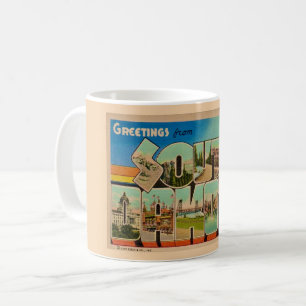 Caneca De Café Vintage South Dakota Postcard Saudação Mug