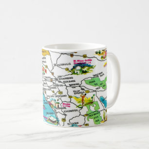 Caneca De Café Vintage Southern California Map Mug