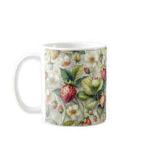 Vintage Strawberry Garden Botânica Watercolor