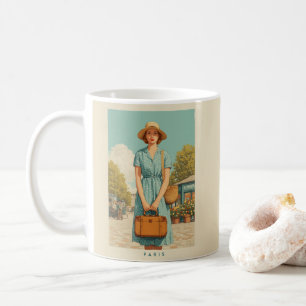 Caneca De Café Vintage Summer Stroll em Paris
