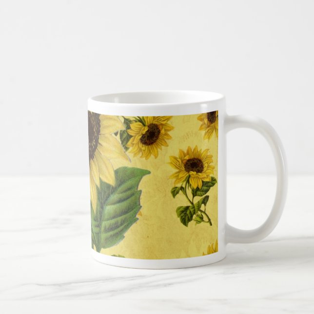 Caneca De Café Vintage Sunflower (Direita)