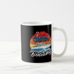 Caneca De Café Vintage Sunset Boat Engraçado Capitão Eu Amo Motor