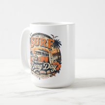 Caneca de Café Vintage Surf Every Day