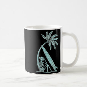 Caneca De Café Vintage Surfistas Esqueleto s Palmeira s Trocal