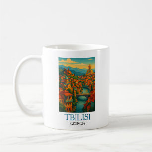 Caneca De Café Vintage Tbilisi Travel – Arte Retro da Cidade