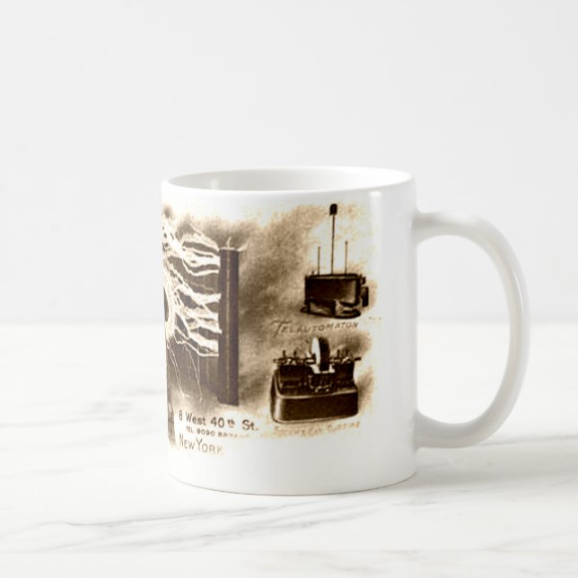 Caneca De Café Vintage Tesla Letterhead (Direita)