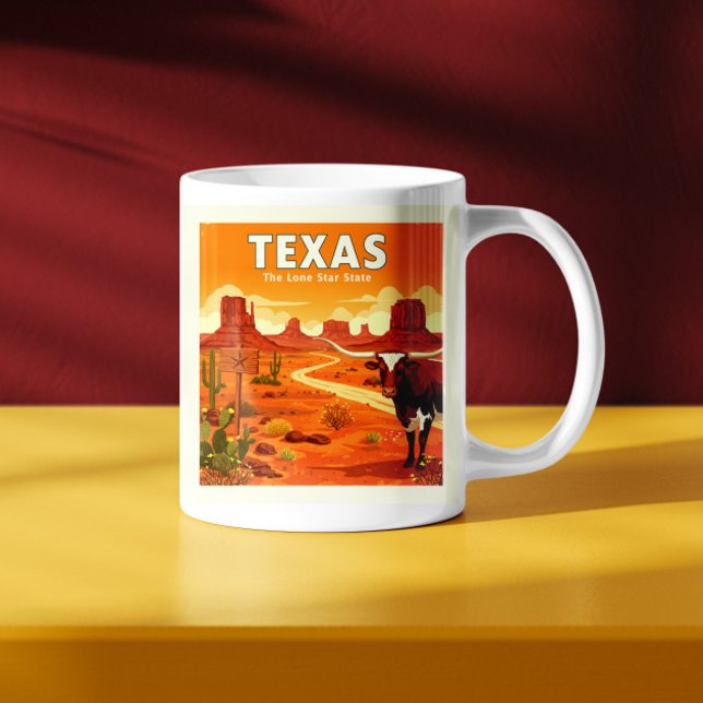 Caneca De Café Vintage Texas (Criador carregado)