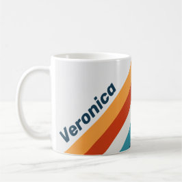 Caneca De Café Vintage Thistle Stripes with Name