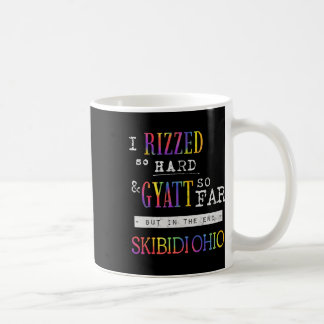 Caneca De Café Vintage Tie Dye Eu Rizzei Tão Gyatt Duro Até Agora