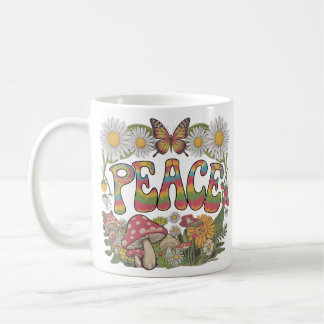 Caneca De Café "Vintage Tie-Dye Peace Design