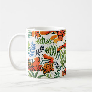 Caneca De Café Vintage Tiger Jungle Watercolor